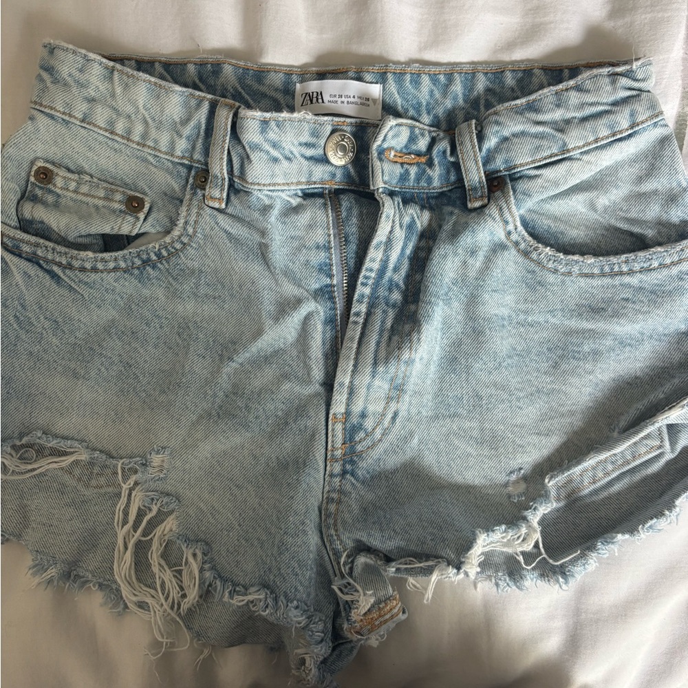 Zara Light Blue Denim Shorts